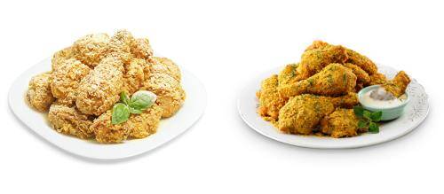 네네치킨 '스노윙 치즈치킨'(왼쪽)과 bhc '뿌링클 치킨'. ⓒ 각사