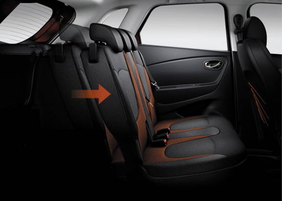 QM3 리어 슬라이딩 시트는 앞쪽으로 최대한 당겼을 때 트렁크 공간이 최대 455ℓ까지 늘어나는 등 작은 차체에도 불구하고, 실용적 옵션을 통해 넓은 실내 공간을 확보했다. ⓒ 르노삼성자동차