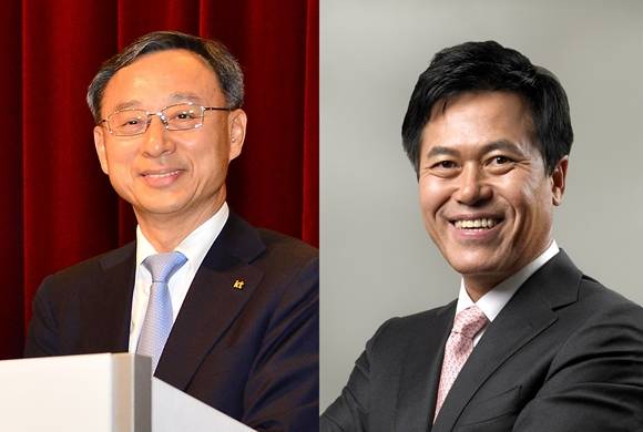 황창규 KT 회장(왼쪽)과 박정호 SK텔레콤 사장(오른쪽)이 11일(현지시간) MWC 아메리카 2018과 GSMA 이사회에 참석할 예정이다. ⓒ 뉴스1