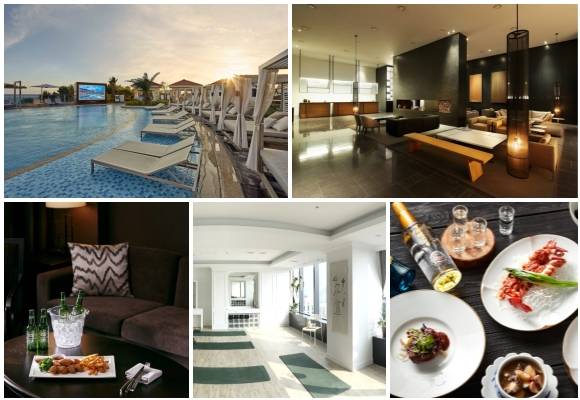 (왼쪽부터 시계방향) 제주신라호텔 플로팅 시네마, 신라스테이 동탄 5주년 기념 '해피버스데이' 패키지, 워커힐 호텔앤리조트 '백주 데이' 프로모션, 글래드호텔 요가 클래스, 오크우드 프리미어 코엑스 어반나이트 패키지. ⓒ 각 사