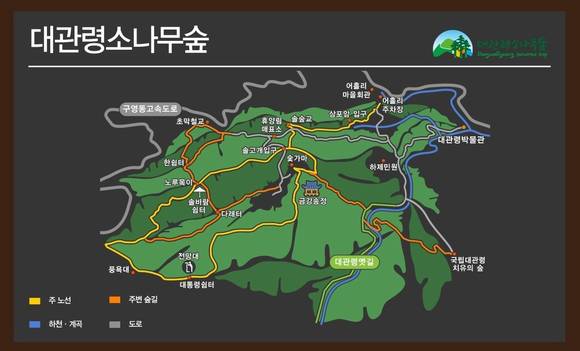 대관령소나무숲 노선 안내도. ⓒ 산림청