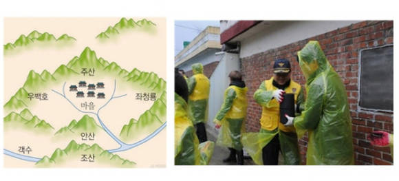 주산(부모산)과 안산(주작). 그리고 서민들의 겨울나기. ⓒ 장정환