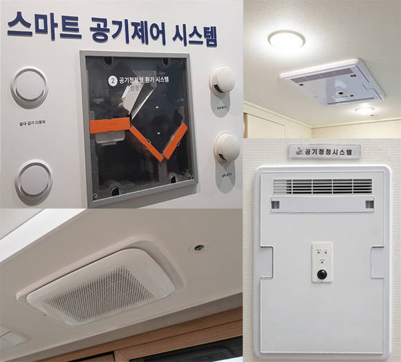 국내 대형 건설사들이 친환경메커니즘 개발에 열을 올리는 가운데, 상생과 자생이라는 서로 다른 콘셉트에 이목이 쏠리고 있다. 사진은 각 사에서 선보인 친환경시스템 시제품. = 장귀용 기자