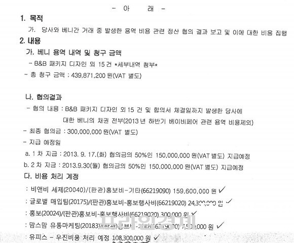보령메디앙스와 베니크레비즈 사이의 합의서. 우진과 유피스의 의사와 무관하게 보령메디앙스의 합의에 따라 채권 감액이 발생한 정황. ⓒ 프라임경제