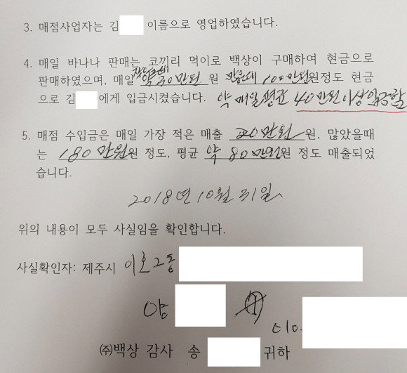 매점사업자인 김경*씨에게 현금으로 일정량을 줘야 한다는 직원들의 진술도 확보했다. ⓒ 프라임경제
