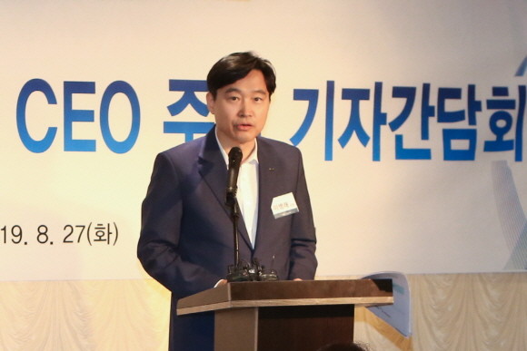 이병래 예탁결제원 사장이 27일 여의도에서 열린 기자간담회에서 발언하고 있다. ⓒ 예탁결제원