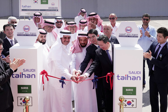 대한전선 중동법인 '사우디대한(Saudi Taihan)'이 사우디아라비아의 수도 리야드에서 공장 개장 및 본격 가동을 기념하는 행사를 개최했다. ⓒ 대한전선