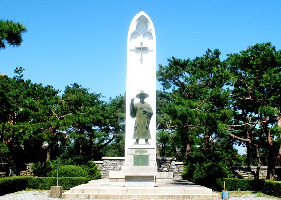 솔뫼성지 동상 모습. ⓒ 당진시