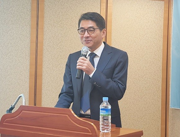 천종식 천랩 대표이사가 13일 서울 여의도에서 열린 기자간담회 시작에 앞서 인사말을 하고 있다. = 염재인 기자