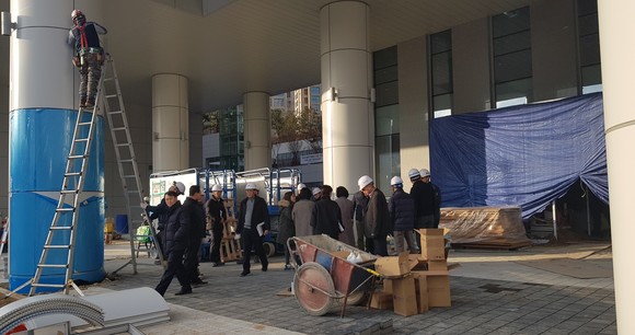 신청사 준공을 앞두고 입주 전 사전점검을 실시하고 있는 모습. ⓒ 천안시