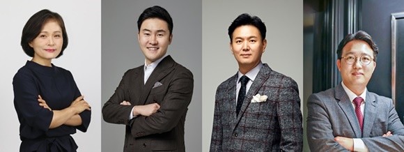 (왼쪽부터) 이윤주 이랜드그룹 CFO, 김완식 이랜드이츠 대표이사, 안성진 이랜드이츠 상품개발총괄본부장, 윤성대 이랜드파크 대표이사. ⓒ 이랜드