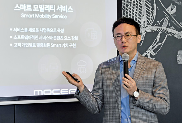 현대자동차그룹 모빌리티사업실장 정헌택 상무가 그룹의 미국 모빌리티 서비스 전략을 소개하고 있다. ⓒ 현대자동차