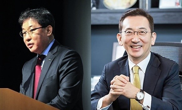 (왼쪽부터) 2019년 '국내 기업 CEO 표준 모델'로 선정된 이영훈 전 포스코건설 사장·윤병석 SK가스 사장. ⓒ 각 사