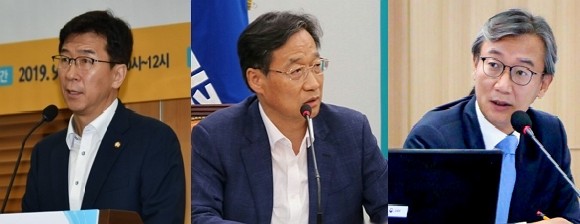 고용진 의원(서울 노원구갑)‧유동수 의원(인천 계양구갑)‧전재수 의원(부산 북구강서구갑) 모습. ⓒ 각 의원 블로그 캡쳐