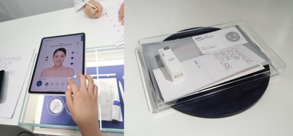 3D 프린터로 제작되는 테일러드 3D 마스크 제작 과정과 완성된 제품. = 김다이 기자