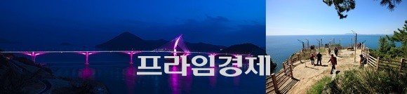 여수~고흥간 연륙교인 둔병대교(왼쪽)와 남면 비렁길(오른쪽). ⓒ 여수시