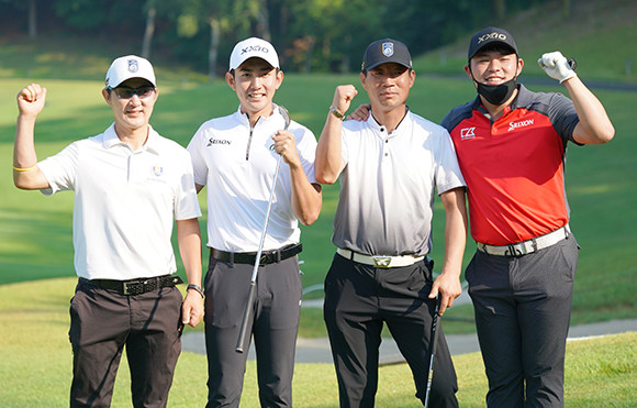 '제5회 젝시오 파더&선 팀 클래식'은 KPGA 이수민·이승택 선수 부자와 함께 강한 '일레븐팀'과 압도적인 '엑스팀'의 팀 매치플레이 형식으로 진행됐다. ⓒ 던롭