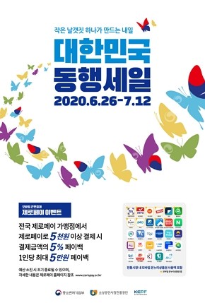 한국간편결제진흥원은 '대한민국 동행세일' 기간 중 제로페이 이용자 및 가맹점을 대상으로 △페이백 △경품 제공 등 이벤트를 진행한다. ⓒ 한국간편결제진흥원