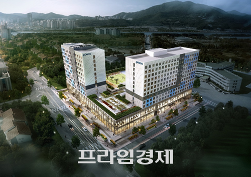 광양시 금호동에 건설 중인 500실 규모의 포스코 광양제철소 직원 생활관 조감도. ⓒ 광양제철소