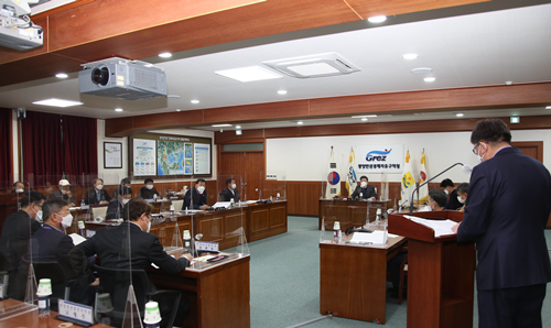 광양경제청 상황실에서 제118회 조합회의 임시회를 개최했다. ⓒ 광양경제청