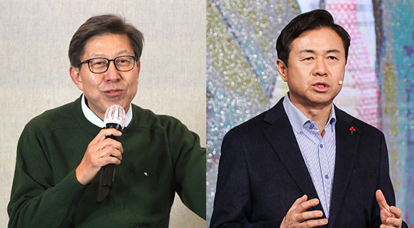 박형준 부산시장 국민의힘 예비후보(좌), 김영춘 더불어민주당 예비후보(우) ⓒ 연합뉴스