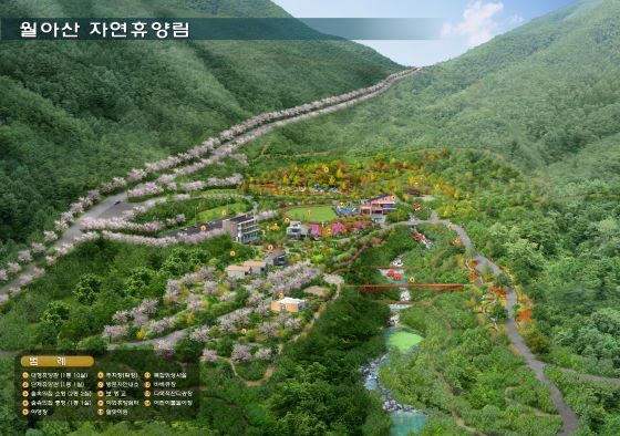 월아산 자연휴양림 조감도. ⓒ 진주시