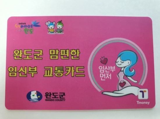임신부 교통카드. ⓒ 완도군