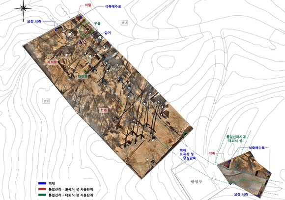부여 부소산성 발굴조사 유구분포도. ⓒ 부여군