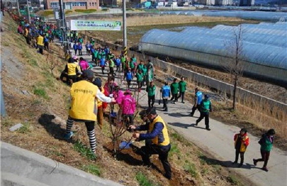 지난 2018년 나무 심기 행사 모습. ⓒ 포항시