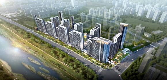 지난 1992년 준공된 철산 한신아파트는 쌍용건설과 현대엔지니어링 컨소시엄 리모델링을 통해 향후 지하 3층~26층 12개동, 35층 1개동 신설로 변모된다. 사진은 광명 철산한신 아파트 리모델링 조감도. © 쌍용건설