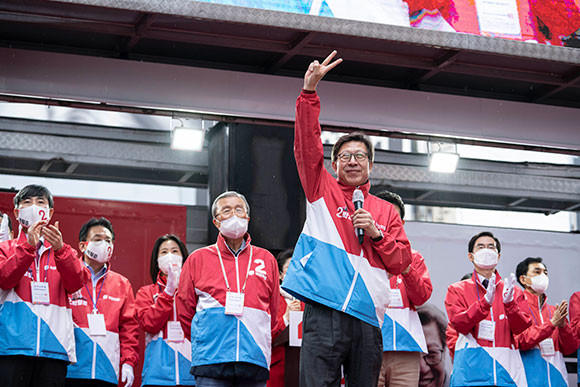 박형준 국민의힘 부산시장 후보는 지난 27일 부산 중구 남포동, 서면 NC백화점에서 합동유세를 진행했다. ⓒ 박형준 국민의힘 부산시장 후보 선거사무소