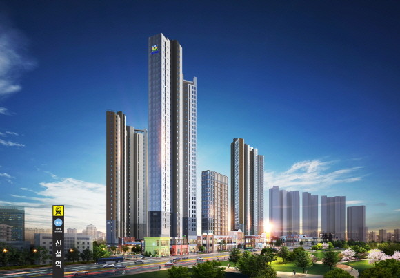 인천에서 총 486가구 규모로 본격 분양 체제에 돌입한 '검단역 금강펜테리움 더 시글로'는 인천 1호선 연장선 신설역을 도보로 이용 가능한 역세권 단지다. © 금강주택