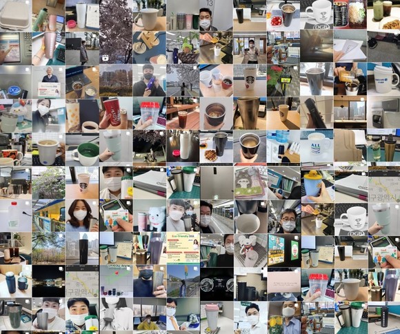 ESG 실천운동 1차 캠페인 'Eco Friendly DGB'에 참여한 임직원들의 인스타그램 인증샷 모습. ⓒ DGB대구은행