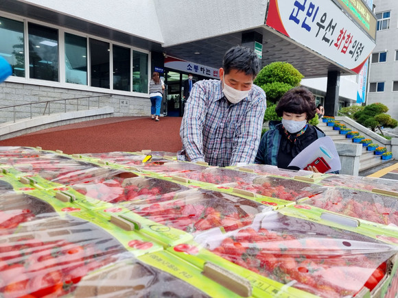 화정면이 지역농가 방울토마토 사주기에 나서고 있다. ⓒ 의령군