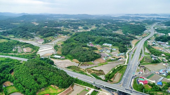 공주 송선동현 신도시 개발사업(드론 사진). ⓒ 공주시