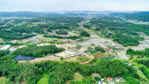 공주 송선동현 신도시 개발사업(드론 사진). ⓒ 공주시