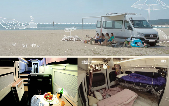 캠핑카로 개조된 현대차 쏠라티 내외부. ⓒ 현대자동차·JTBC 방송 캡처