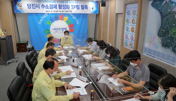 지난 18일 이건호 부시장 주재로 수소경제활성화 TF팀 회의를 개최했다. ⓒ 당진시