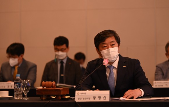황명선 전국시장군수구청장협의회 대표회장 공동회장단 회의 모습. ⓒ 논산시