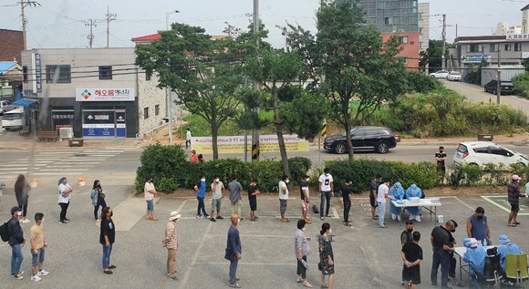 주말 합덕보건지소 이동선별진료소 운영 모습. ⓒ 당진시