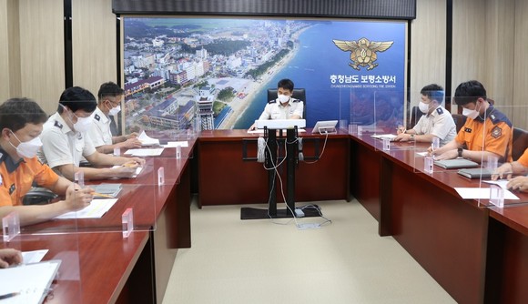 2021년 소방 기획수사 대상 선정위원회 회의 개최모습. ⓒ보령소방서