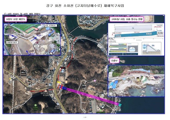영덕군 하천 소하천 고지터널배수로 현황도. ⓒ 영덕군청