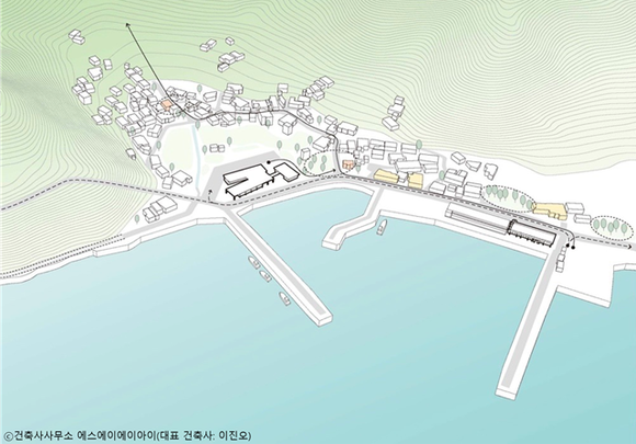 통영시 내지항 어촌뉴딜사업 건축설계용역 제안공모 당선작. ⓒ 어촌어항공단