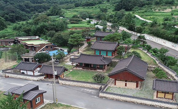 하늘에서 내려다 본 광양김시식지 ⓒ 광양시