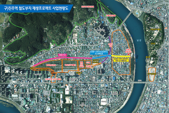 구)진주역 철도부지 재생프로젝트 현황도. ⓒ 진주시