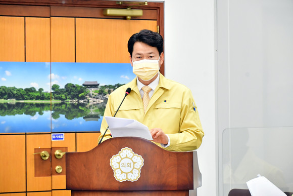 윤성관 의원이 진주바이오산업 육성·지원 조례를 발의하고 있다. ⓒ 프라임경제