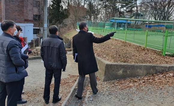 공공체육시설 사업 추진 현장 점검 모습. ⓒ 당진시