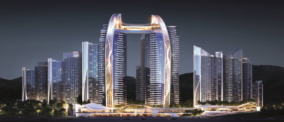 롯데건설이 관양 현대아파트에 제안한 시그니처 캐슬 조감도. © 롯데건설