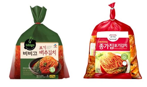 비비고와 종가집에서 나오는 포기김치 제품들. ⓒ 각사