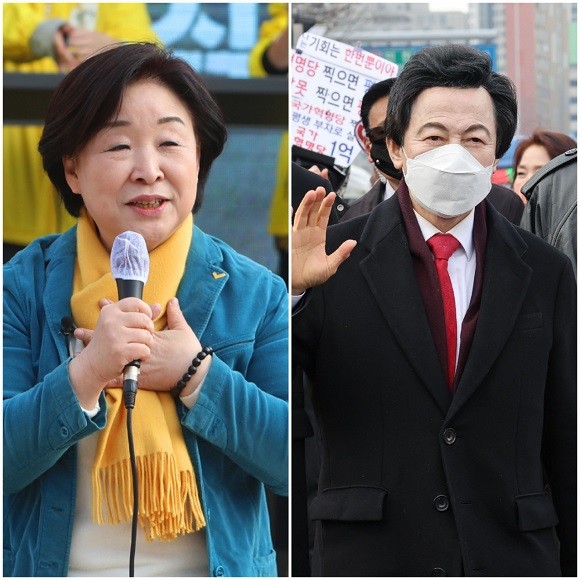 심상정 정의당 후보와 허경영 국가혁명당 후보 중 이른바 '넘버3'를 누가 차지할지 관심이 쏠린다. ⓒ 연합뉴스